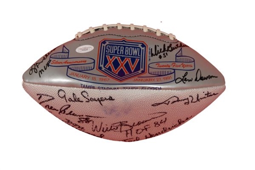 Super Bowl XXV Football 15 signatures (10 HOFers)-JSA Authenticated